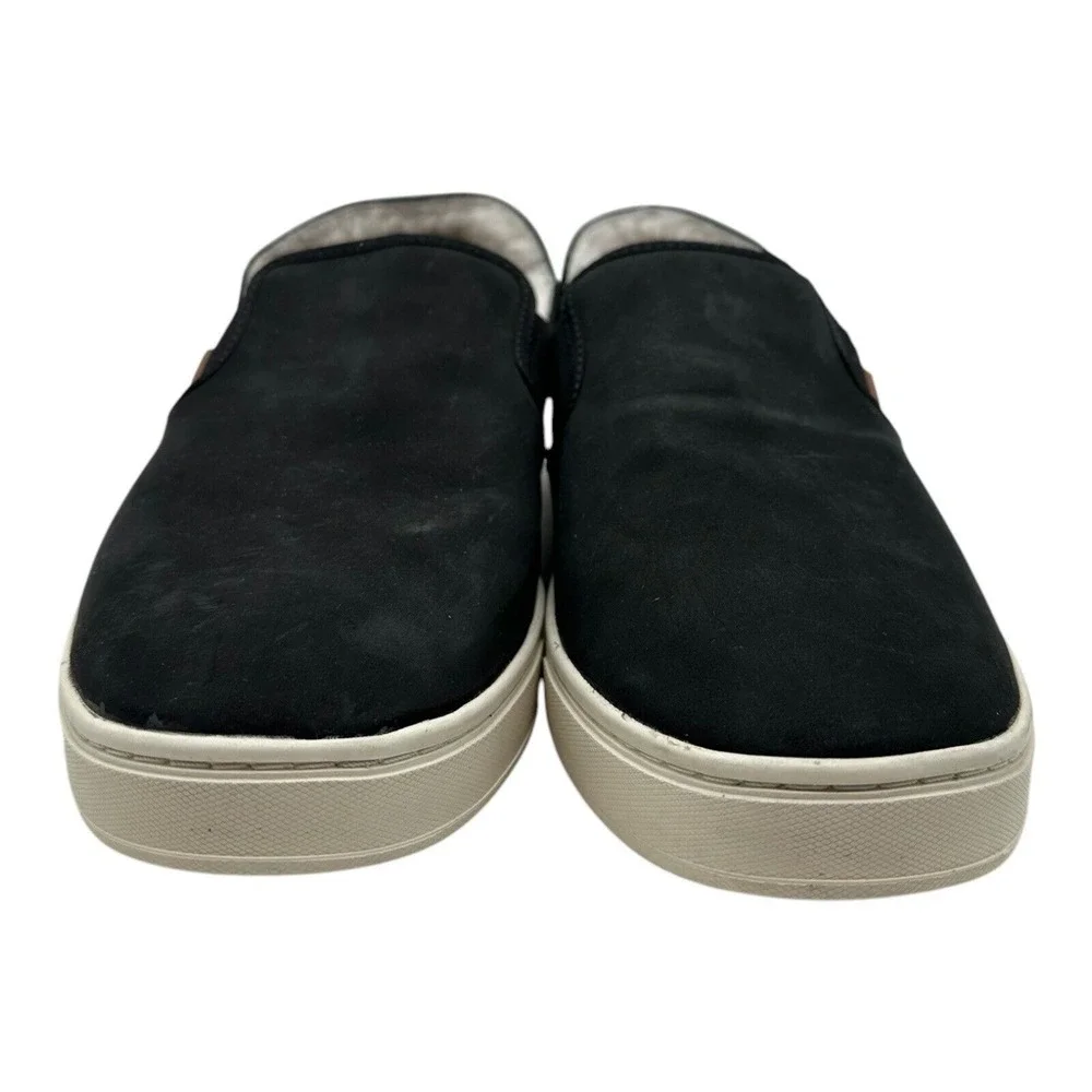 OluKai‎ Pehuea Heu Shearling Slip On Shoes Womens 10 Black Lava Leather Sneakers